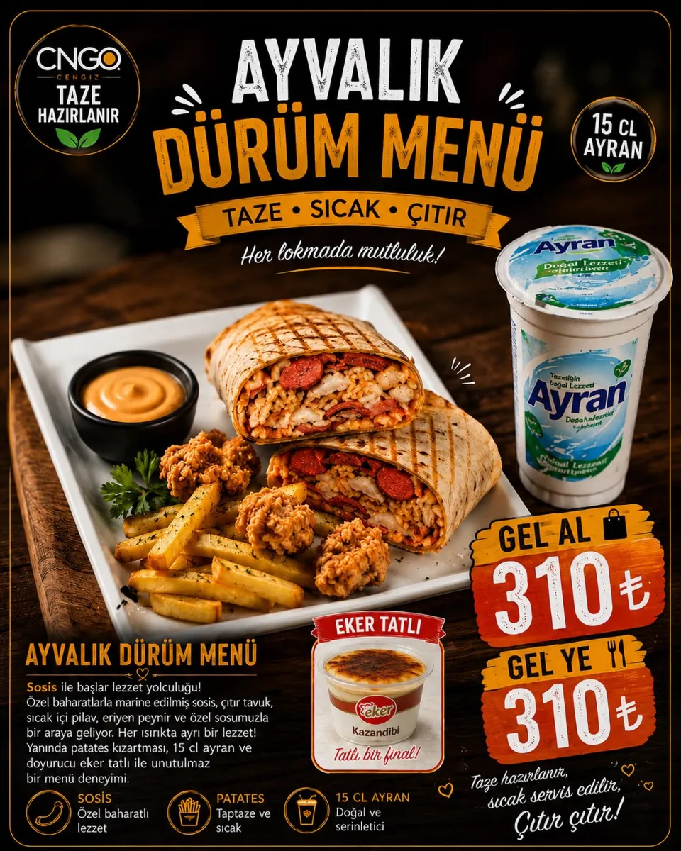 Ayvalık Dürüm Menü