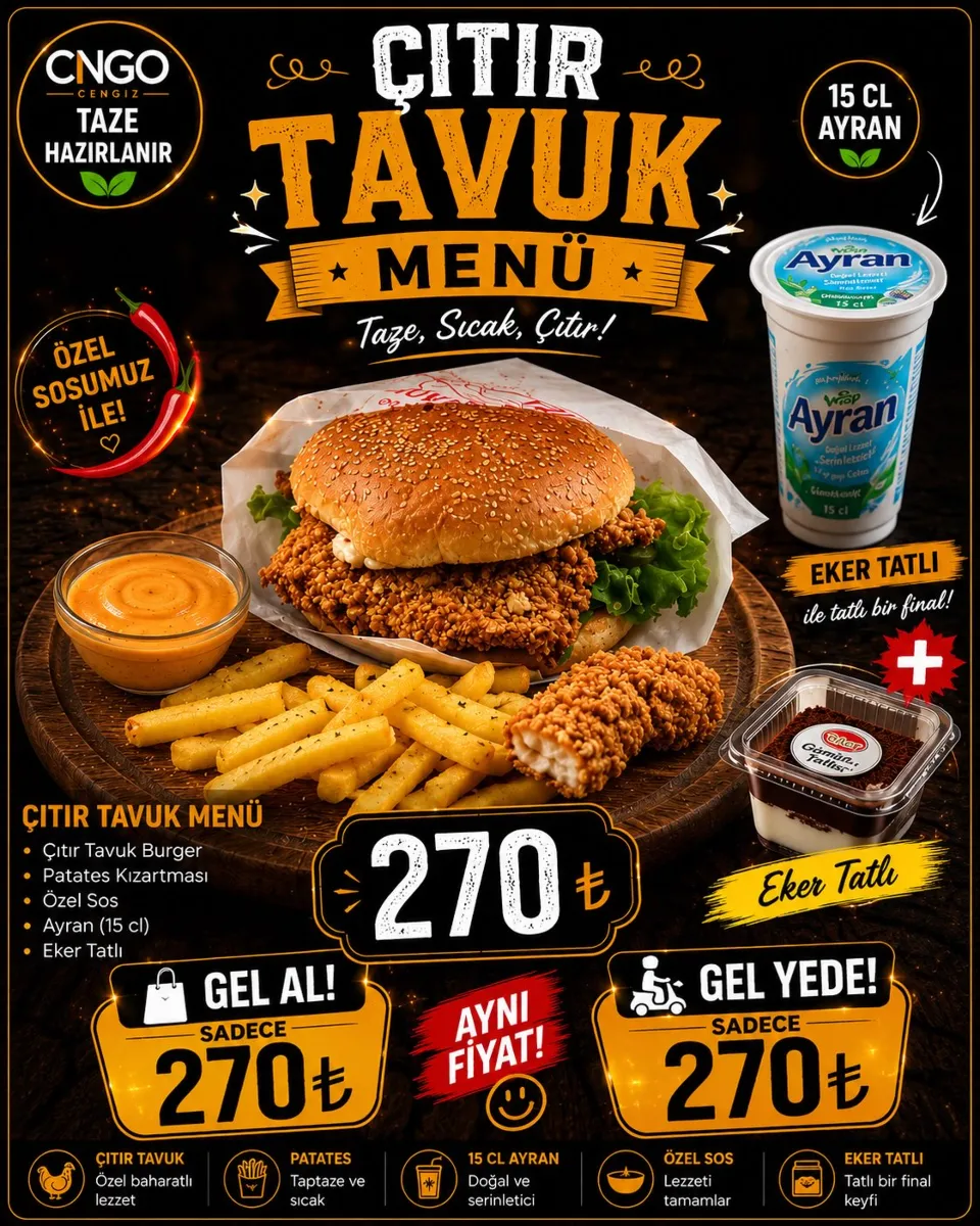 Çıtır Tavuk Burger Menü